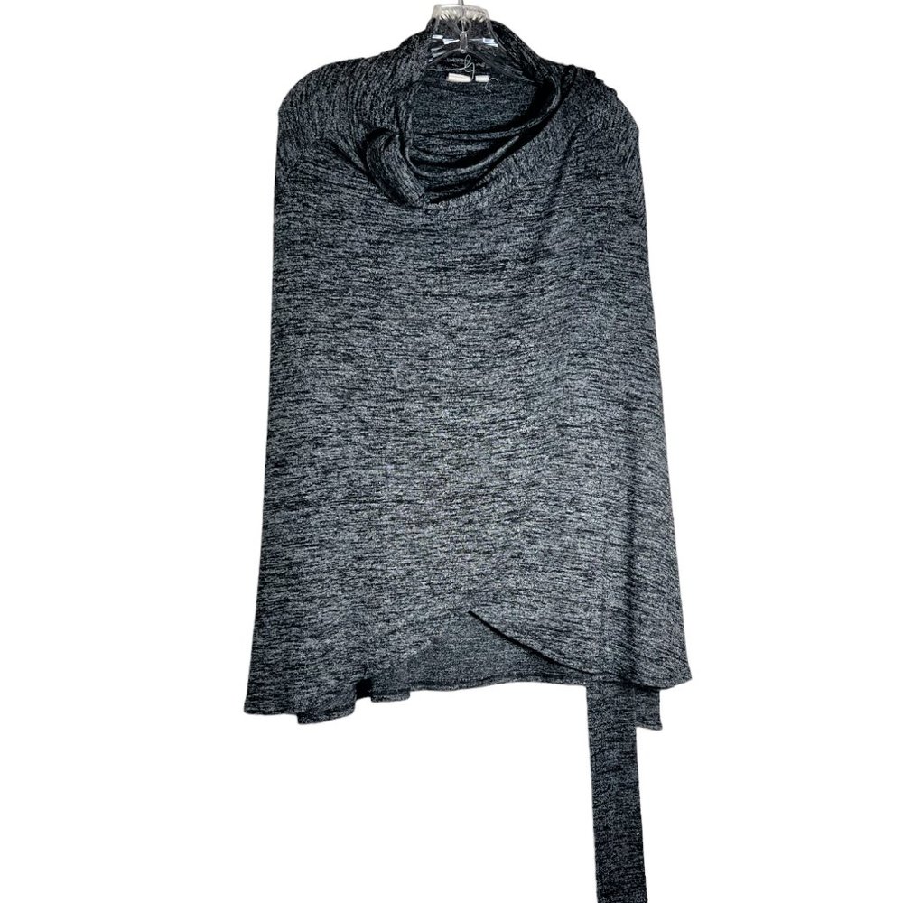 GAP Soft Charcoal Gray Cape Wrap w/Sash Neck Closure, Size S